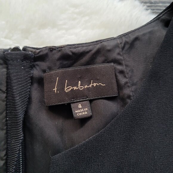 Aritzia T. Babaton Split Neck Shift Dress in Black Sz 4 - Picture 4 of 8